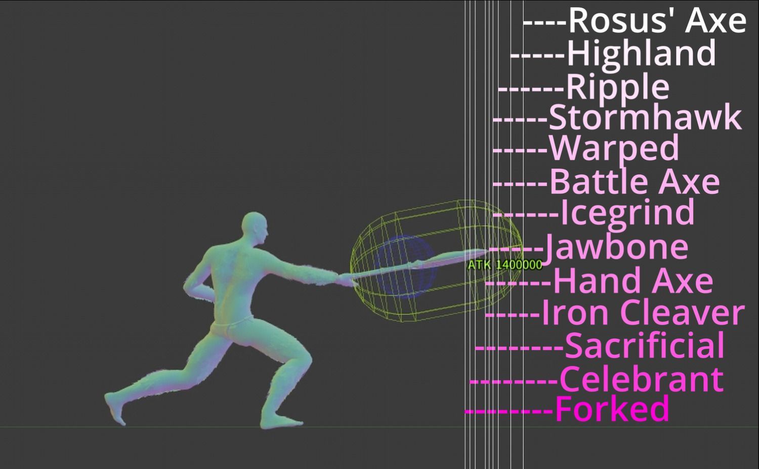 Axe Weapon Range