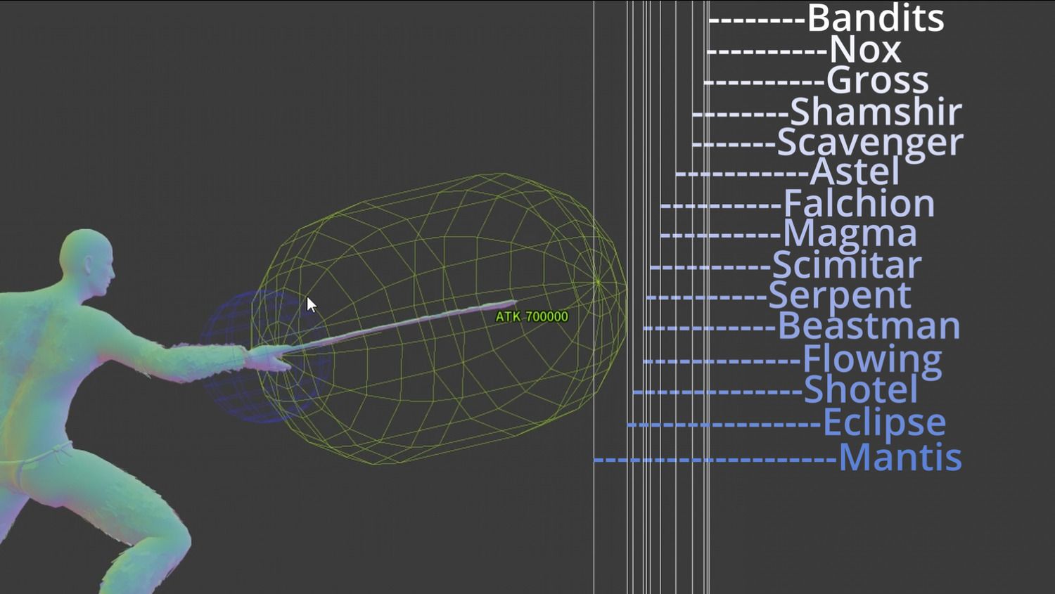 Curved Sword Weapon Range