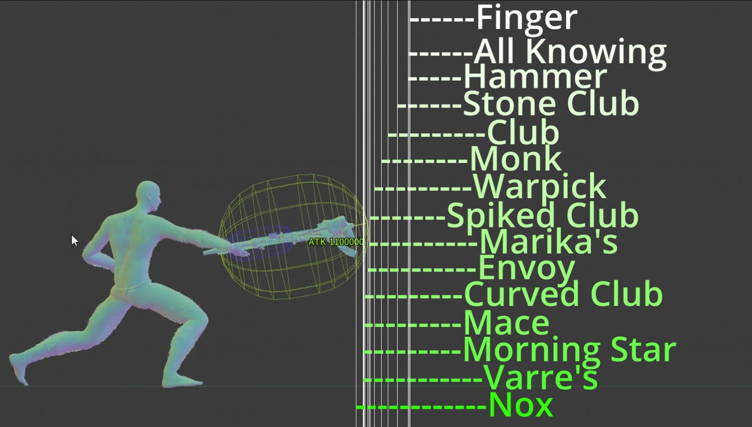 Hammer Weapon Range