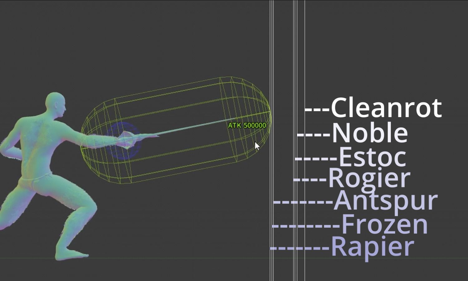 Thrusting Sword Weapon Range